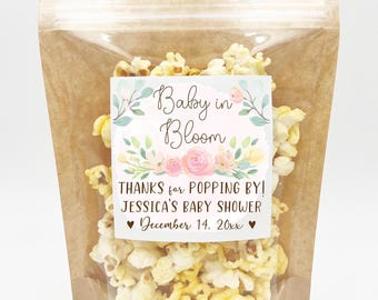 Baby in Bloom Favor Kit: Bags & Personalized Labels (Pack of 6)
