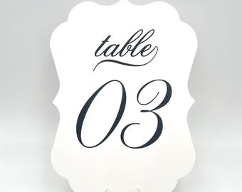 Cursive Wedding Table Numbers, Choose your Font, color - Stands NOT included