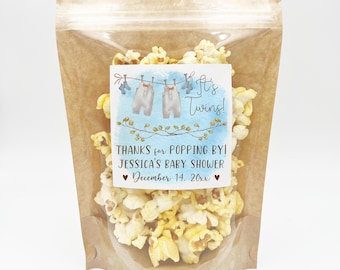 Twin Boys Baby Shower Favors: Personalized Treat Bags, Pack of 6