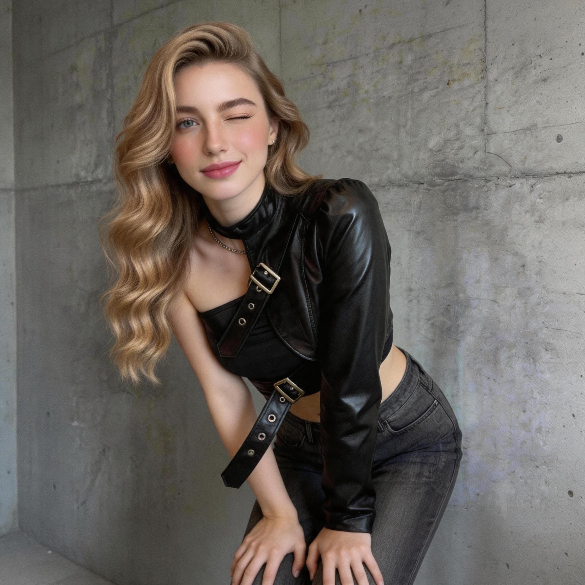 Leather Jacket Outfit Y2k - Etsy