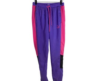 Vintage Neon 80's FILA Colorblock Windbreaker Skiing Snow Retro Warm Up Pants