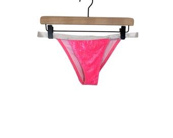 Asos High Waisted Hot Pink Barbie Velvet Cheeky Swim Bottoms