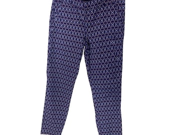 Pantaloni Joe Fresh taglia 2, modello dritto, alla caviglia, corti, con stampa artistica, stile retrò.