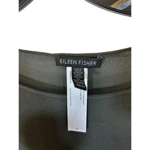 Eileen Fisher The System Gray Long Tunic Top Tencel Semi Sheer Slits XS Lagen image 2