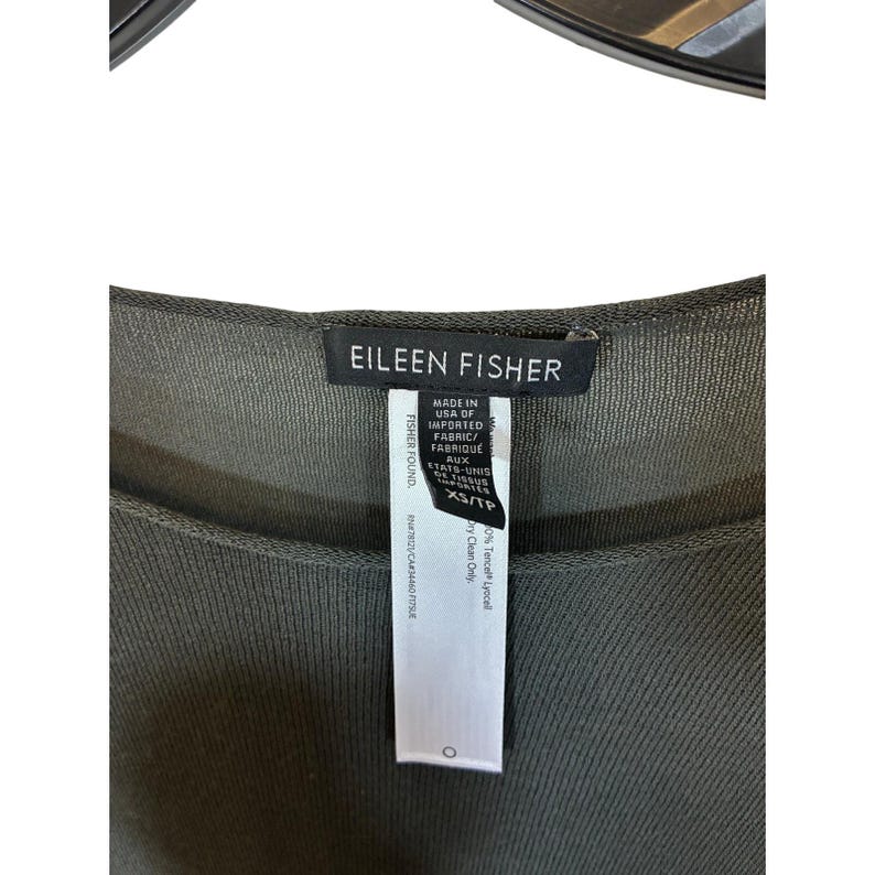 Eileen Fisher The System Gray Long Tunic Top Tencel Semi Sheer Slits XS Lagen image 2