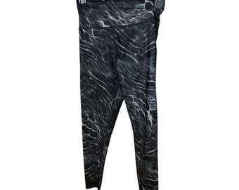 Legginsy Sage Collective Everyday 7/8 z wysokim stanem, akwarelowe, czarne, Athletic Gym S