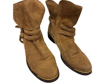UGG Kelby Chestnut Suede Shearling Boots Women’s 8 Cozy Winter Western Minimal