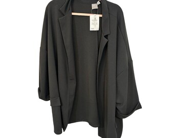 NWT ASOS Black Jacket Womens Black Long Sleeve Jersey Staple Career Business 22