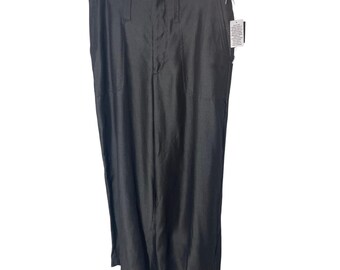 NWT Kaari Blue Lyocell Stretchy Lagenlook Office  Relaxed Fit Gray Dress Slacks