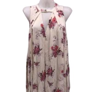 Free People Boho  Western Bloomcore Tunic Floral Flowy Peephole Tank Dress SZ XS image 7