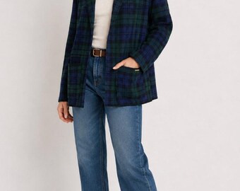 Neu mit Etikett Anne Klein Tartan Karo Pullover Blazer Offene Strickjacke S Old Geld Prep Schule