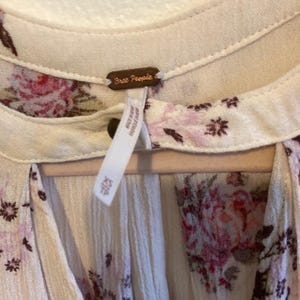Free People Boho  Western Bloomcore Tunic Floral Flowy Peephole Tank Dress SZ XS image 2
