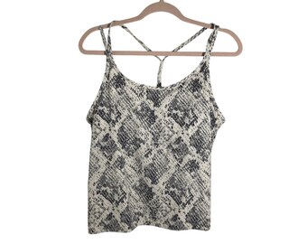 NWOT VS Pink Marble Snake Print Athleisure Workout Racerback Tank Top XL
