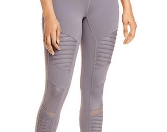 Leggings da moto a vita alta Alo Yoga in viola tenue, taglia M, ideali per pilates e corsa.