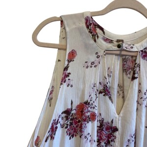 Free People Boho  Western Bloomcore Tunic Floral Flowy Peephole Tank Dress SZ XS image 5