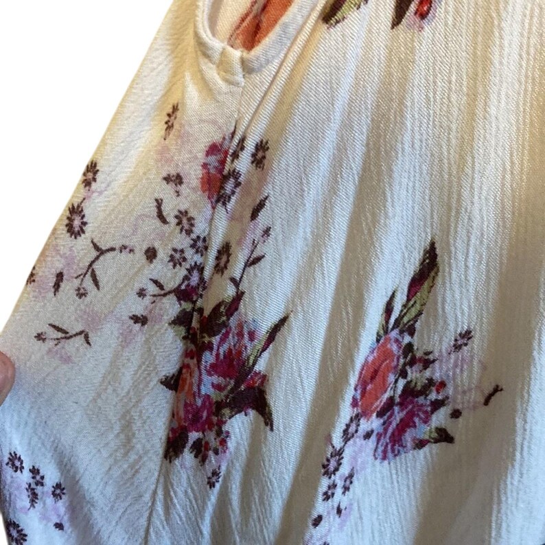 Free People Boho  Western Bloomcore Tunic Floral Flowy Peephole Tank Dress SZ XS image 4