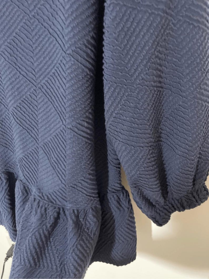Maeve by Anthropologie Mikayla Peplum Lagenlook Minimalist Preppy Navy Top SZ S image 7