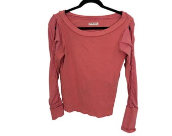 Free People We The Free Daisy Ribbed Braided Cotton Long Sleeve Y2K Bratz Barbie