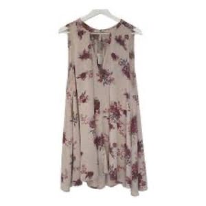Free People Boho  Western Bloomcore Tunic Floral Flowy Peephole Tank Dress SZ XS image 8