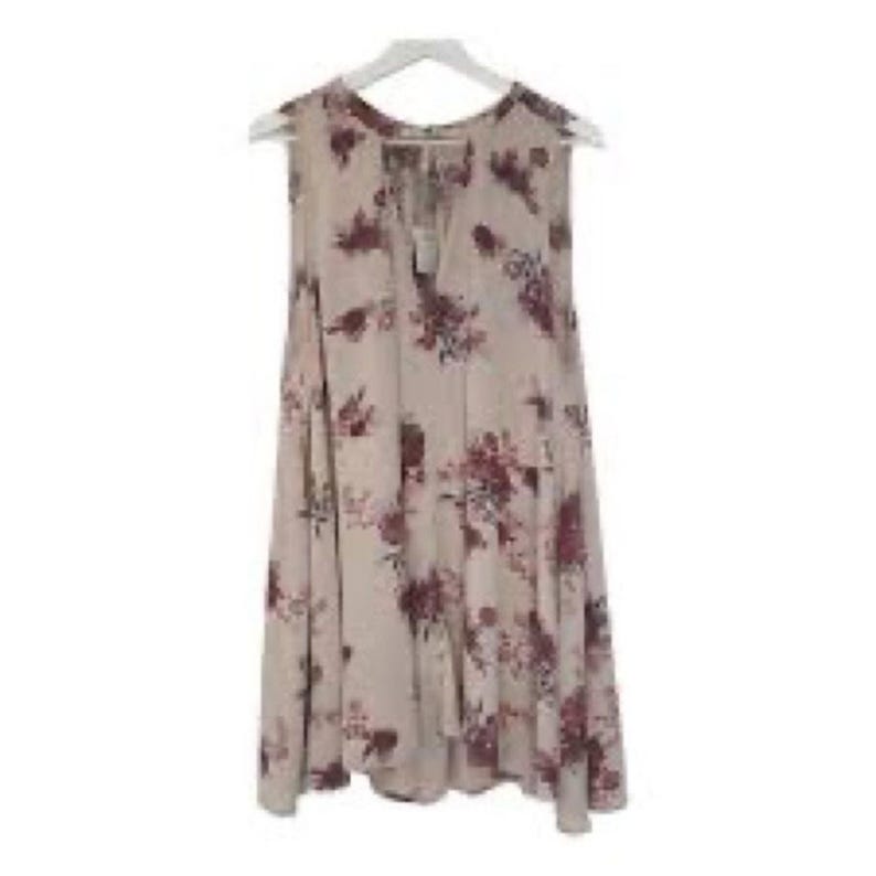 Free People Boho  Western Bloomcore Tunic Floral Flowy Peephole Tank Dress SZ XS image 8