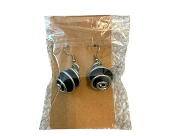 Miracle Pearl Earrings Silver Spiral Eclectic Hippie Women's O/S Retro Boho