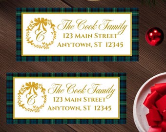 Return Address Label, Christmas Address Label, Editable Holiday Label, Avery 8160 Template, Printable Address Label, Windsor Collection