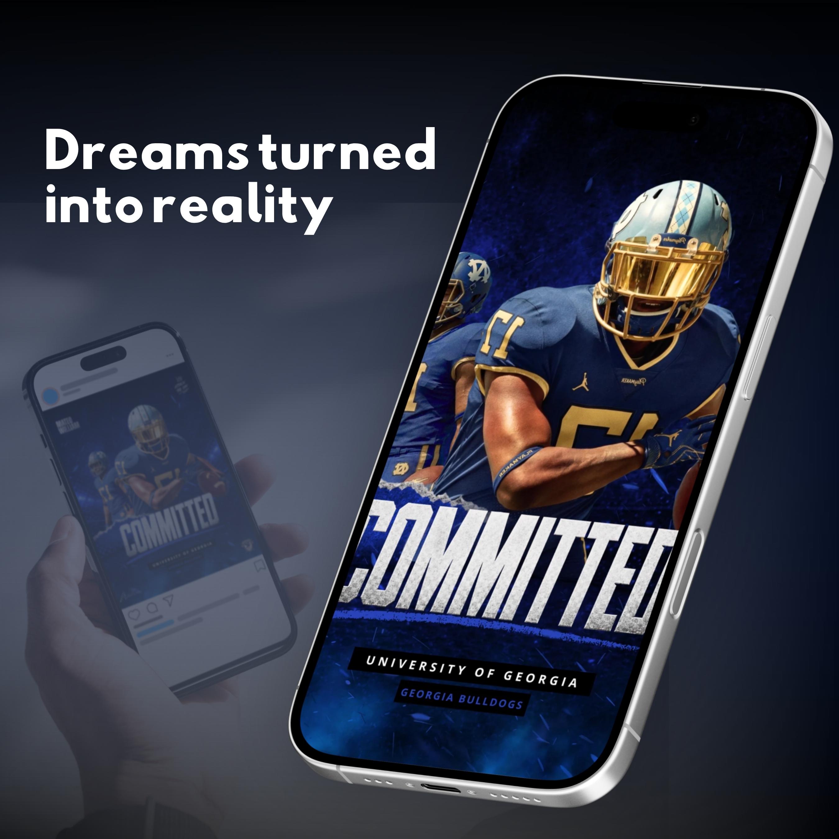College Commitment Template Canva | Editable Athlete Signing Day ...