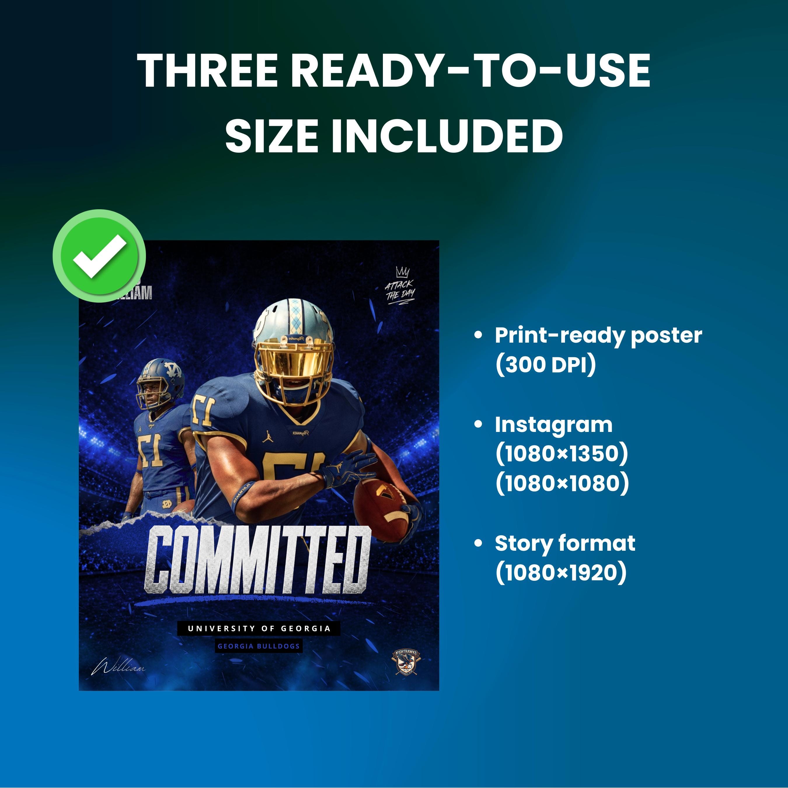 College Commitment Template Canva | Editable Athlete Signing Day ...
