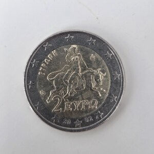 Coin 2 EURO Greece 2002 coined in Finland with errors