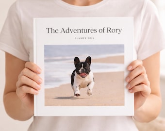 Custom Dog Photo Book | Personalized Pet Memory Book | Adventures with [Pet Name] Summer 2026 | 8x8 Hardcover Keepsake Photo Book
