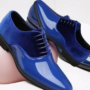 Royal Blue Dress Shoes Men - Etsy