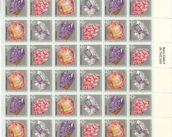 US Mineral Science Stamp Sheet, Mint, Never Hinged, 10 cents, Rocks, Geology, Science