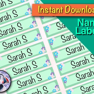 Flower Garden school name tags | colourful labels | organising stickers