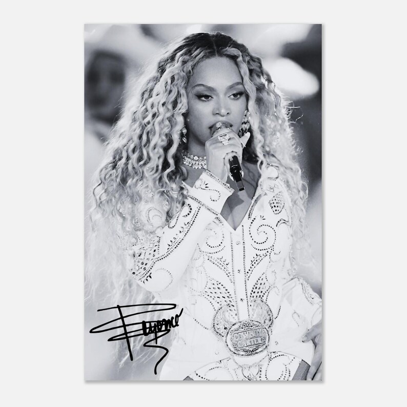 Beyonce Signed Cowboy Carter Poster | Country Album Cover Wall Art ...
