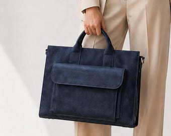 Leder Laptoptasche für Damen 16 Zoll, Elegante Bürotasche, Professionelle Arbeitstasche, Luxuriöse Aktentasche aus Leder für Damen