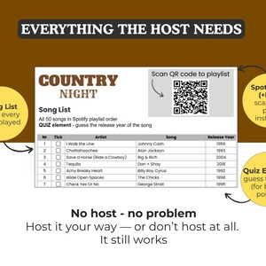 COUNTRY Music Bingo, 30 Printable Cards, Country Night Party Game, Bar Night, Birthday Party, Spotify Playlist, Instant Download image 6
