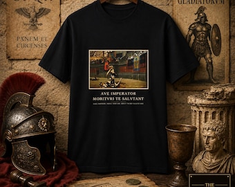 Maglietta con gladiatore di Pollice Verso, dipinto del Colosseo romano di Georgij, arte dell'antica Roma