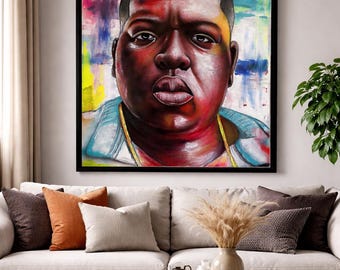 Ritratto su tela in stile Pop Art – Iconica opera d'arte da parete in stile urbano, dipinto di grande impatto e dai colori vivaci.