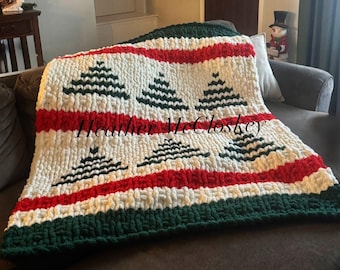 Oh Christmas Tree chunky blanket pattern