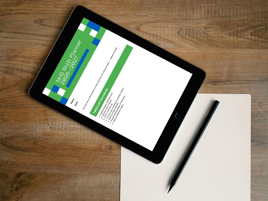 NHS Staff Shift Planner 2026–2027 Vibrant Green – Weekly Rota, Overtime ...