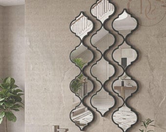 Espejo marroquí, espejo de pared moderno, decoración de pared marroquí, espejo de pared decorativo, espejo para sala de estar,
