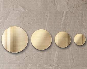Juego de pegatinas de pared de espejo redondo, decoración de espejo acrílico 3D, pegatinas de pared de espejo acrílico dorado, decoración de pared moderna para sala de estar,