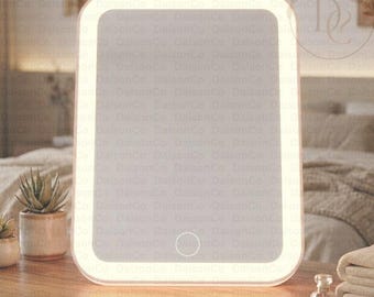 Espejo de tocador LED, espejo de maquillaje iluminado con control táctil, espejo de tocador de escritorio y espejo de tocador de mesa,