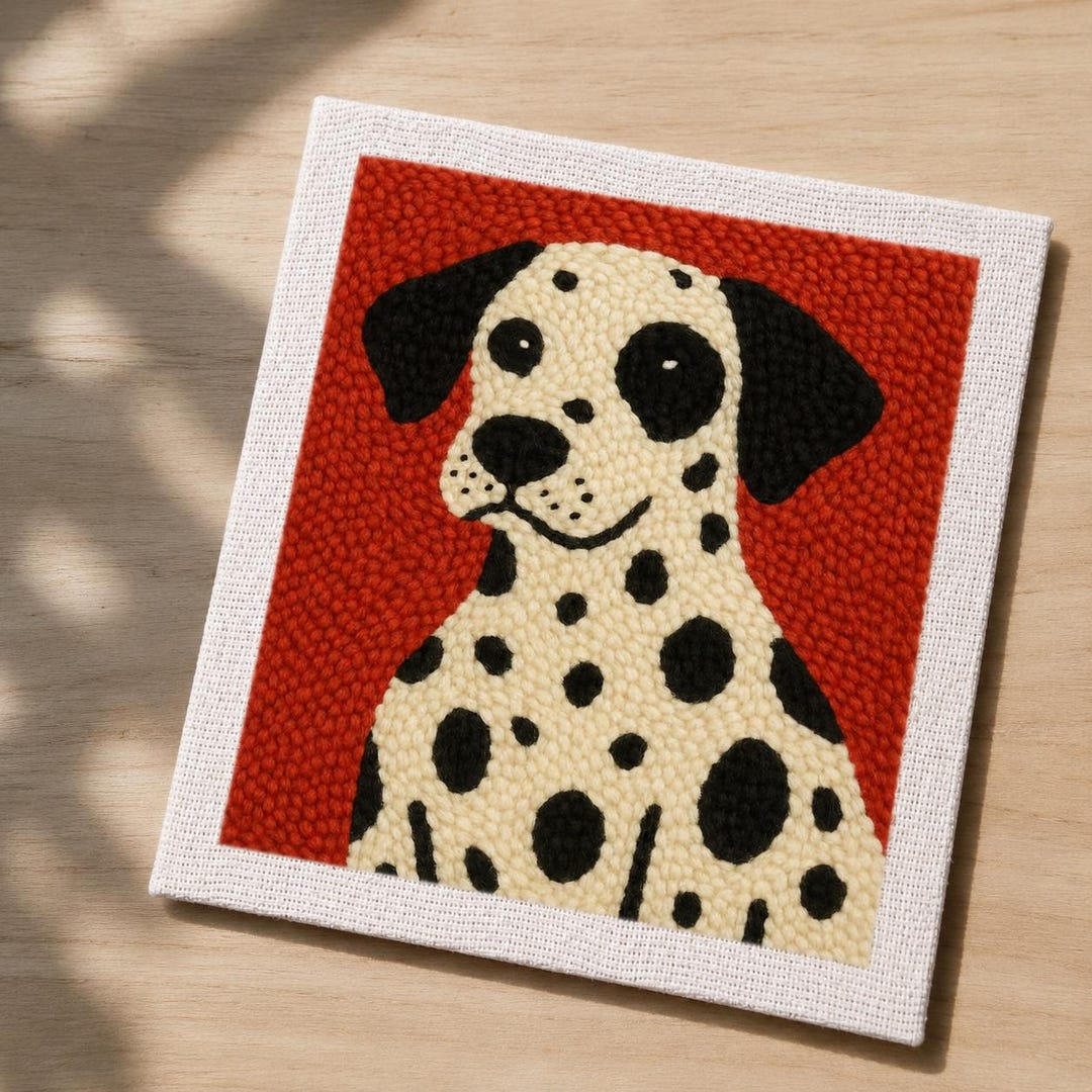 Dalmatian Punch Needle Embroidery Kit - Cute Dog DIY Craft for ...