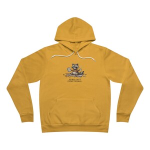 Feral But Functional Hoodie - Funny Raccoon Burnout Gift image 9
