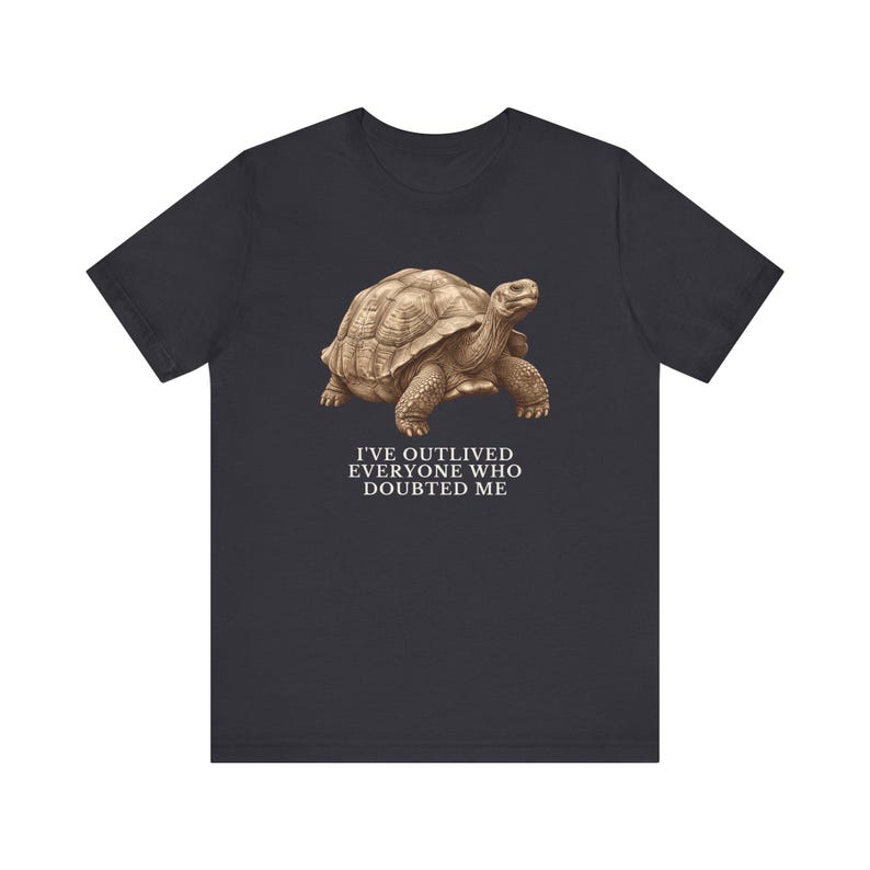 Outlived Every Last Doubter Shirt, Funny Tortoise Tee, Motivational Gift, Survivor Humor Graphic T-Shirt, Slow and Steady afbeelding 10