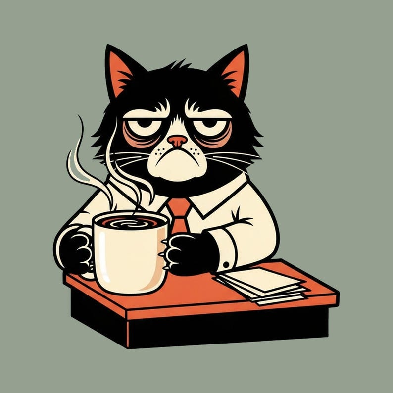 Don't Bother Me Cat Graphic Tee - Grumpy Office Cat Gift image 2