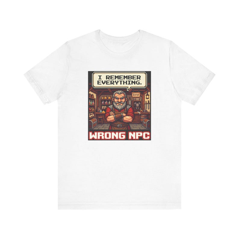 Wrong NPC Dialogue Graphic Tee - Pixel Art Gaming Humor Gift image 4