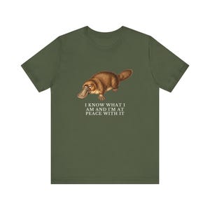 Peace With It Platypus Shirt, Funny Platypus Tee, Self Acceptance Gift, Weird Animal Humor Graphic T-Shirt, Nature Lover image 10