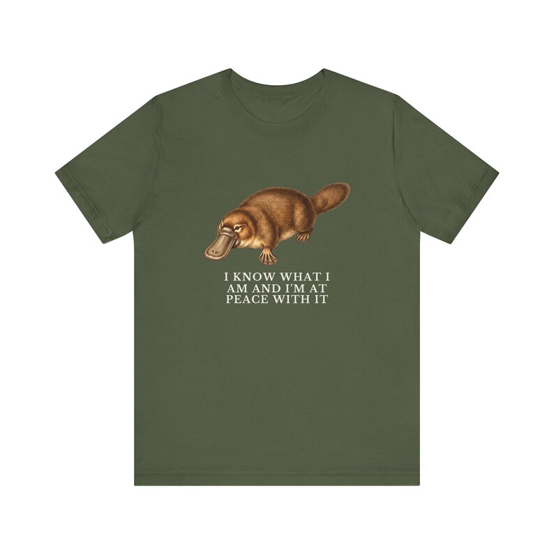 Peace With It Platypus Shirt, Funny Platypus Tee, Self Acceptance Gift, Weird Animal Humor Graphic T-Shirt, Nature Lover image 10